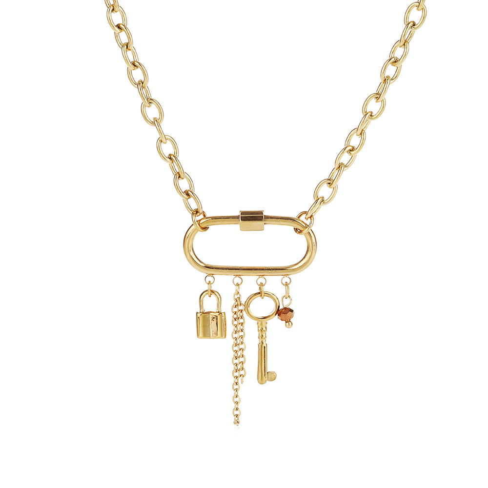 European And American Design Sense Titanium Steel Necklace Vacuum Plating