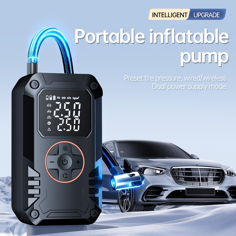 Electric Air Pump Tyre Inflator Portable Compressor For Bike Motorcycle Car — image 4