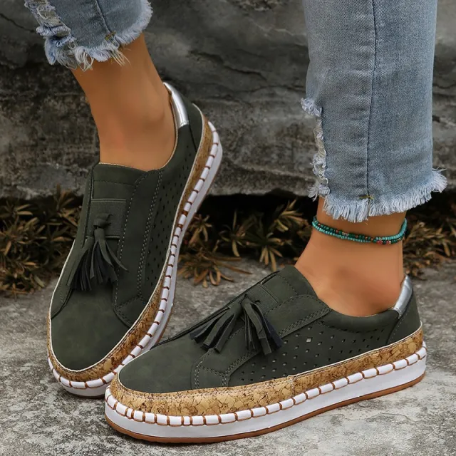 Tassel Flats Loafers Women Casual Cozy Shoes Green - Shop at LoveMi