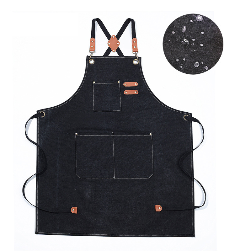 Kitchen Cooking BBQ Plain Denim Canvas Pocket Apron Butcher Crafts Baking Chefs — image 2