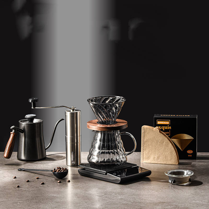 Title 13, Coffee Hand-made Pot Set Household Grinder Comb...