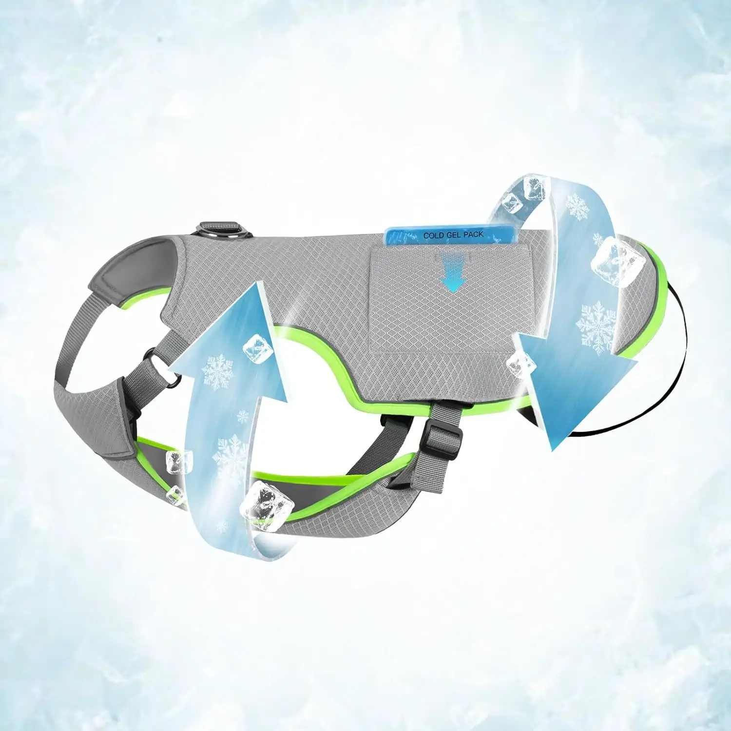 Dog Cooling Vest With Ice Packs, Reflective