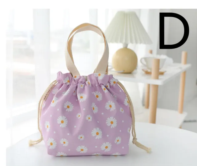 Canvas Handbag Women's Lunch Box Lunch Box Drawstring Cloth Handbag - Shop at LoveMi