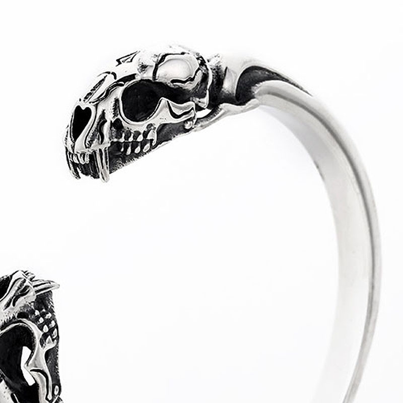 Male S925 Sterling Silver Beast Skull Bracelet
