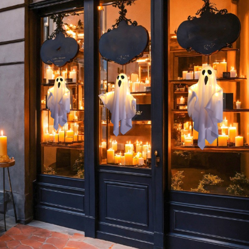 Halloween Glowing Ghost Light Outdoor Decor Garden Prop Party Home Hanging — image 8