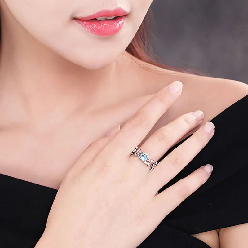 Fashion Zircon Jewelry Princess Engagement Ring