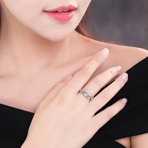 Fashion Zircon Jewelry Princess Engagement Ring