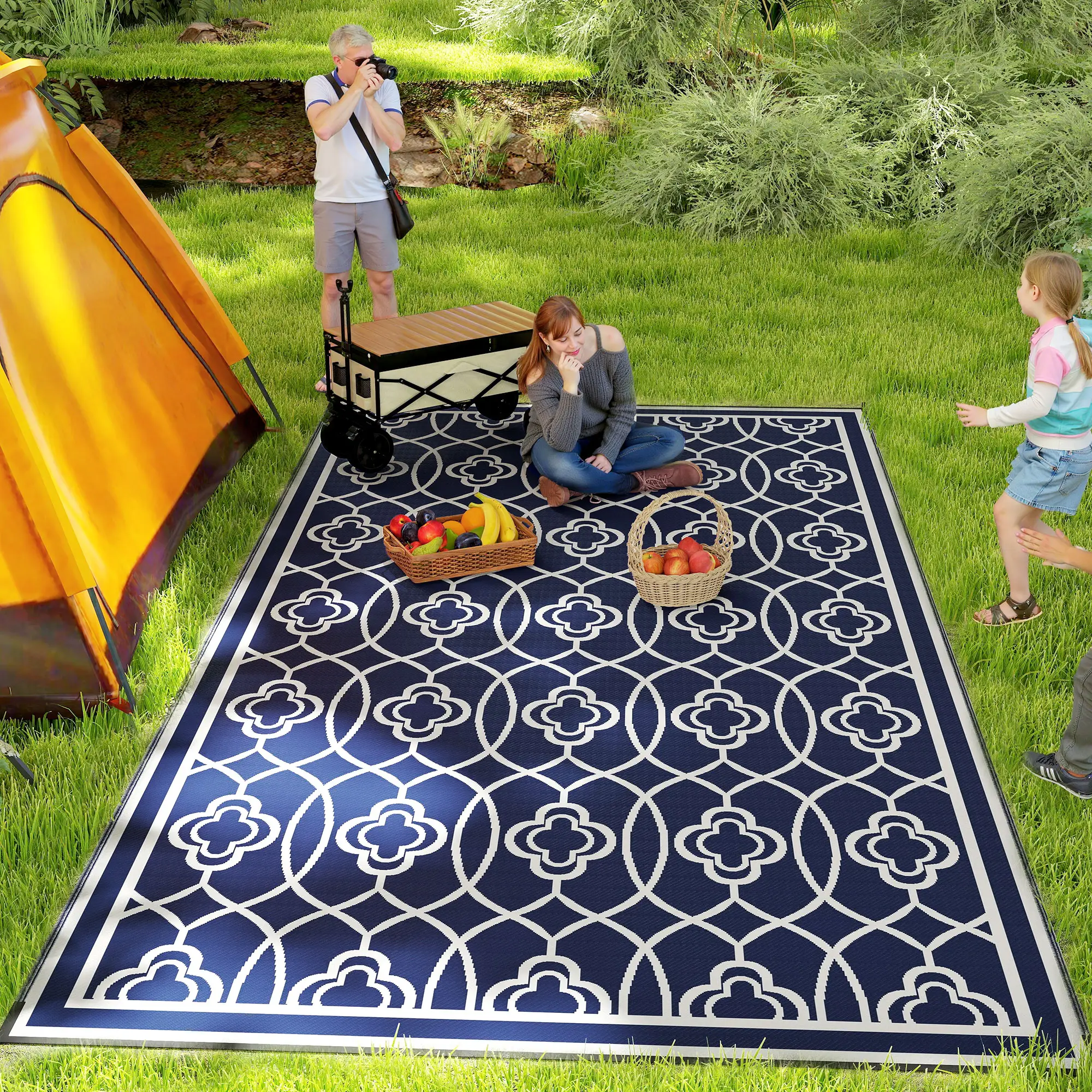 Reversible Outdoor Rug, Waterproof Plastic Straw
