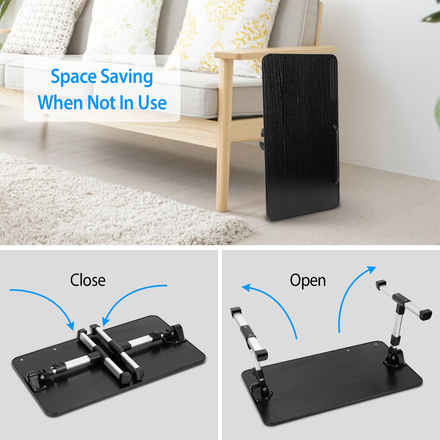 S-L Size Options -- 1Pc Foldable Laptop Stand Height Angle Adjust Notebook Bed Desk Breakfast Reading Table For Sofa Couch Floor Dormitory