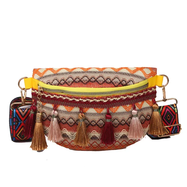 Simple And Versatile Shoulder Bag Messenger Waist Women's Ethnic Style Yellow - Shop at LoveMi