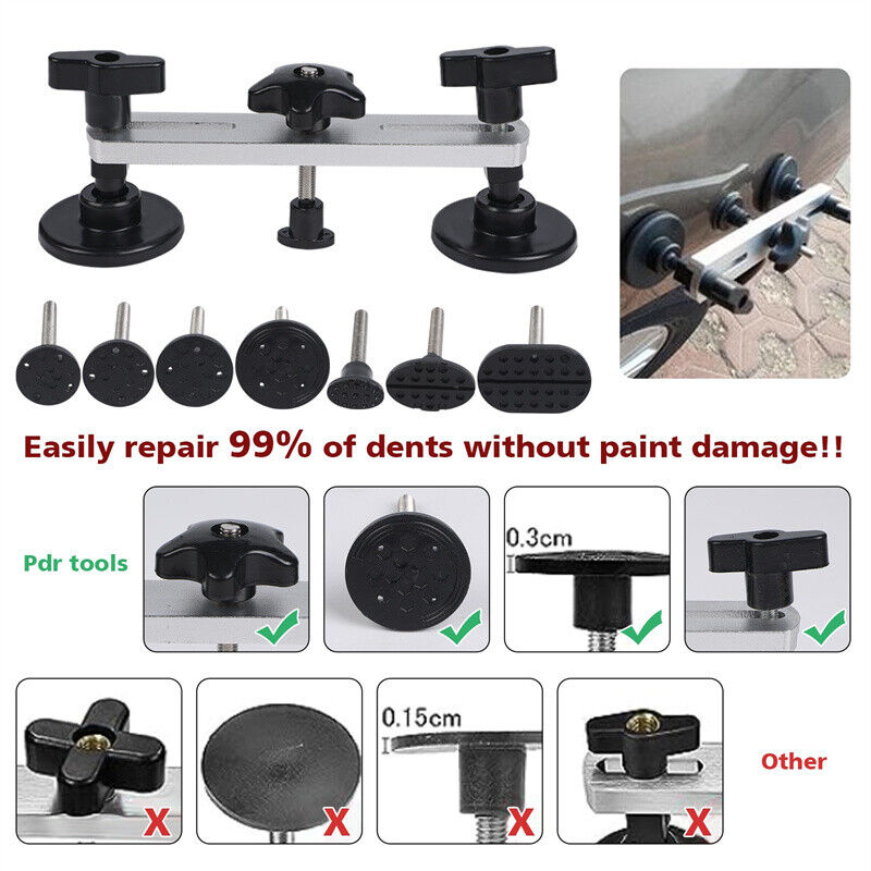 PDR Tools Car Paintless Kit Dent Puller Lifter Repair Removal Hail Tabs Glue Gun