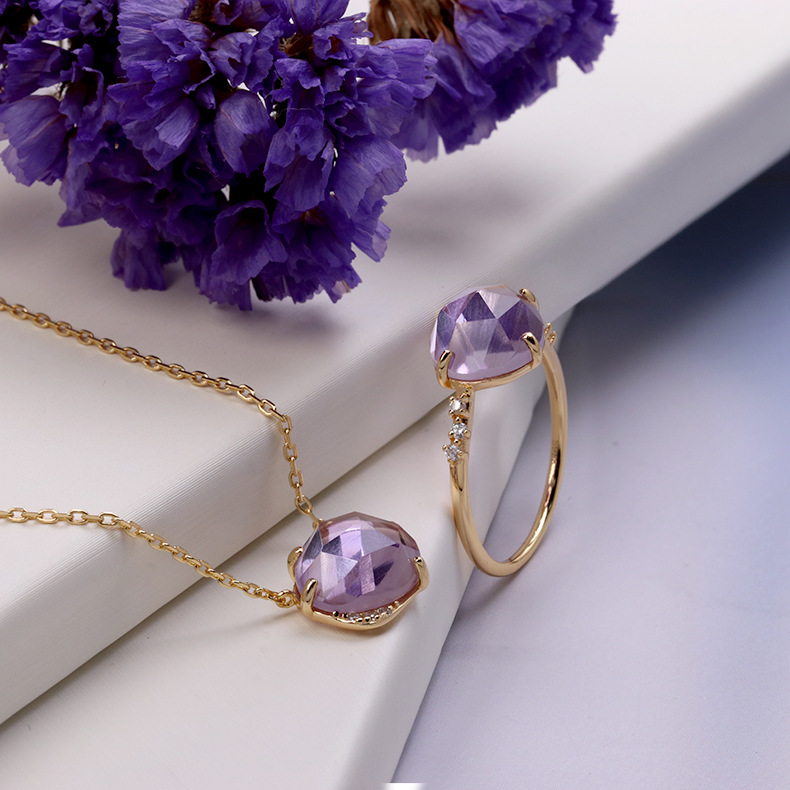 S925 Silver Gilded Japanese Birthstone Ring