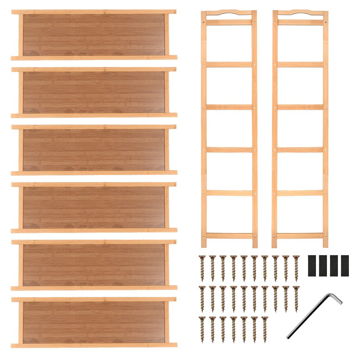 6 tier bamboo shoe rack