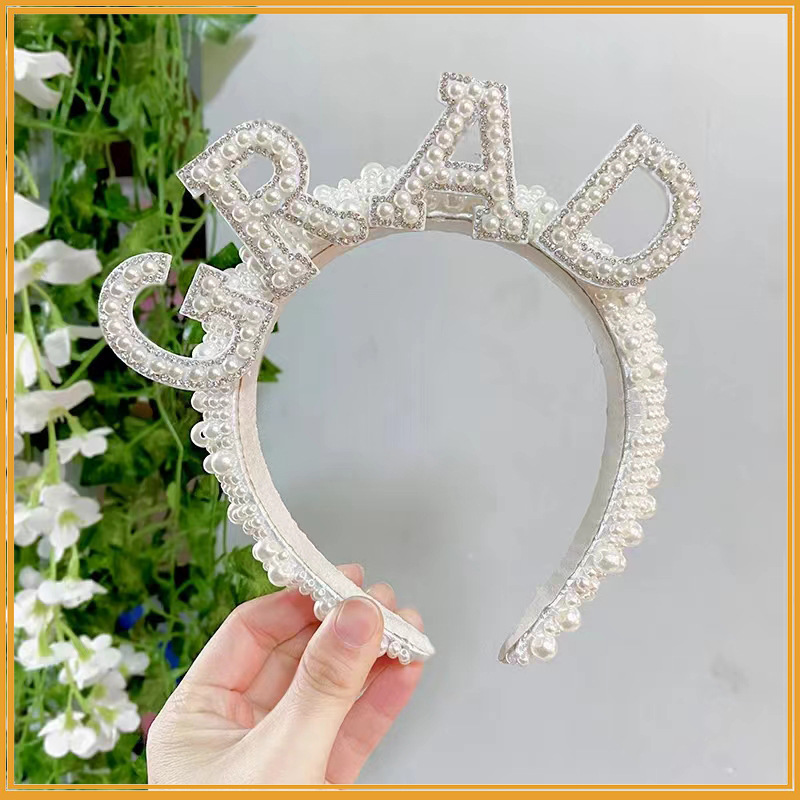 Bride Vintage Pearl Hair Ornament Pearl Hair Band Headband Grad - Shop at LoveMi