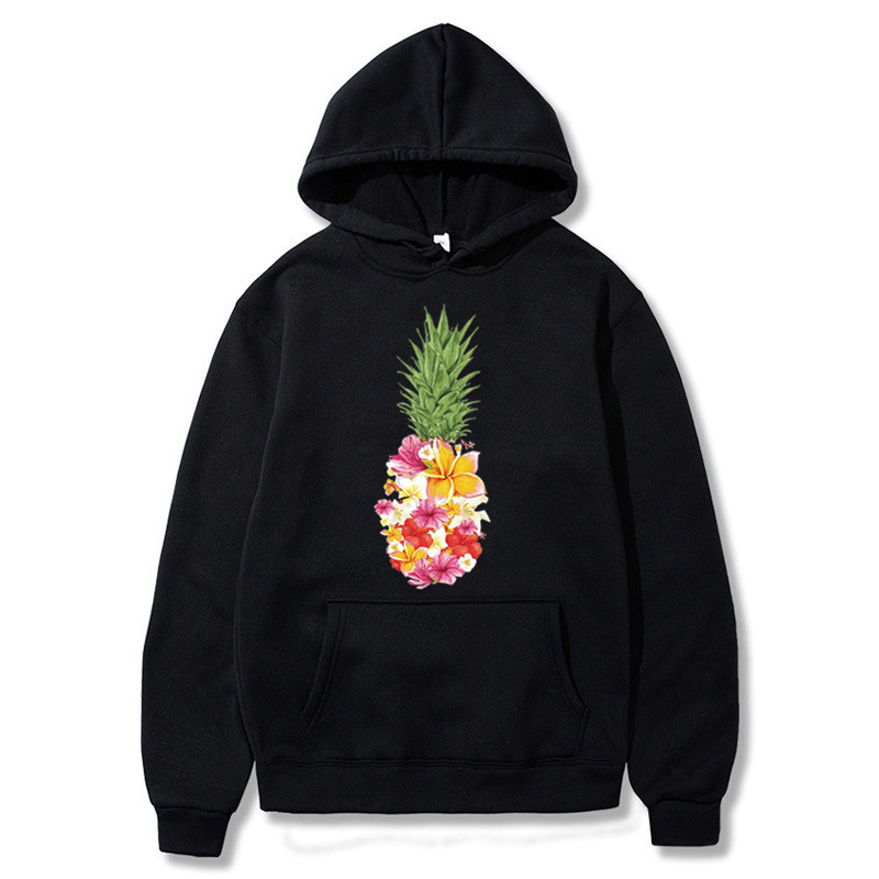 Title 4, Painted Pineapple Printed Long Sleeve Hoodie