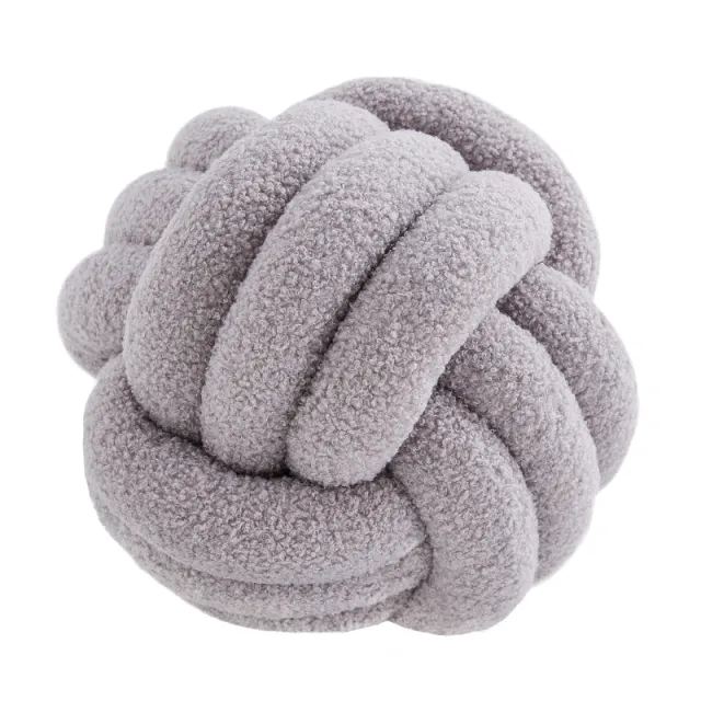 Simple Bedroom Sofa Knotted Ball Pillow Grey - Shop at LoveMi