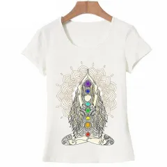 New Women T-shirts Casual Harajuku Buddha Mandala Lotus - H - View 1