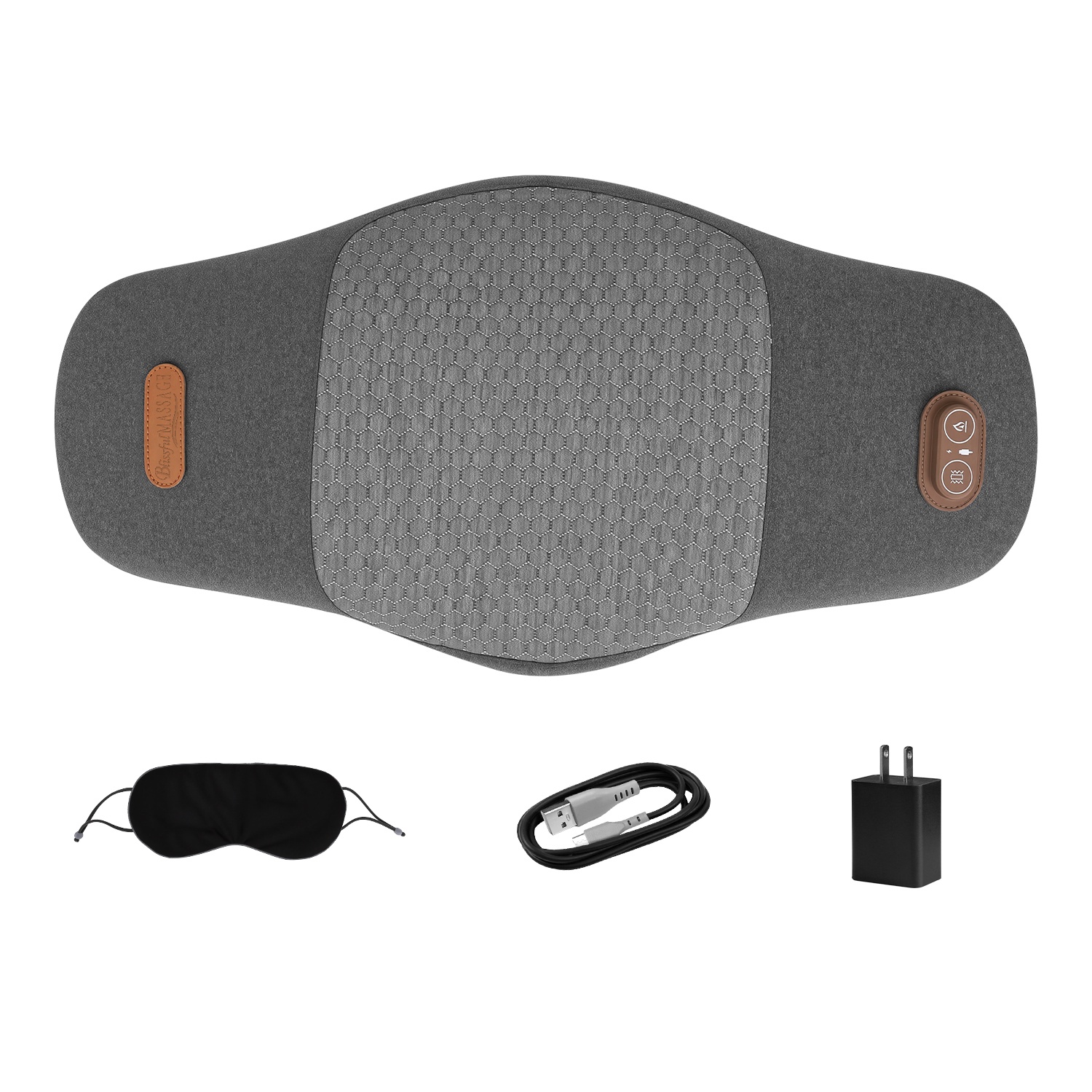 2 In 1 Electric Lumbar Massager Support Pillow Memory Foam Lower Back Massager With Heat Vibration Adapter For Pain Relief