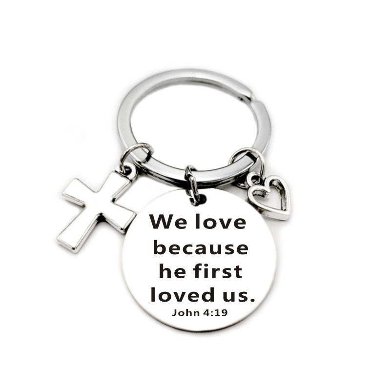 … Scripture Pendant Cross Heart Charms Keychain