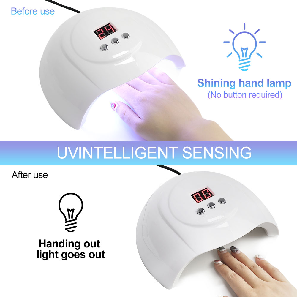 UV LED Nail Lamp Professional Nail Dryer For Gel Polish Led Lamp For Gel Nails 3 Timers White 3