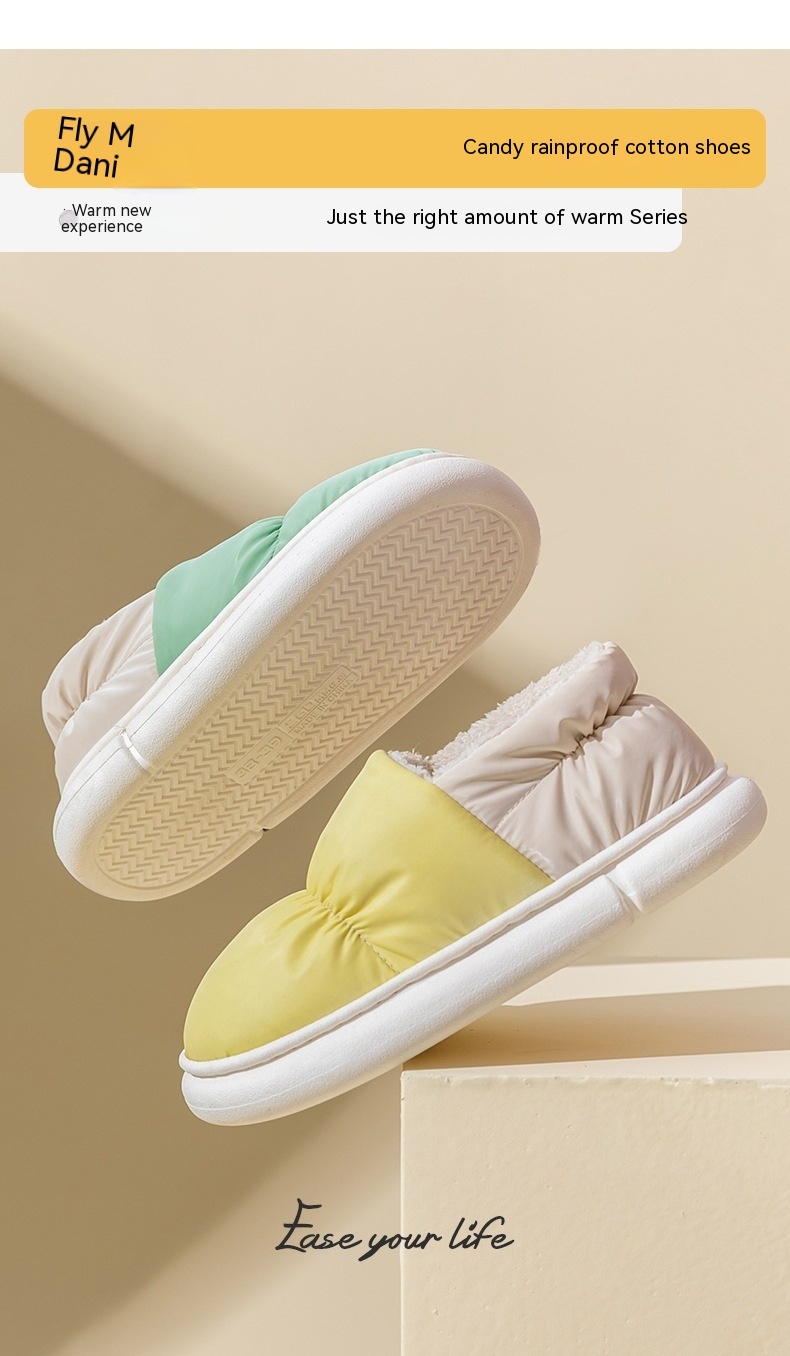 Men’s Waterproof Cloth Plush Waterproof Cotton Shoes