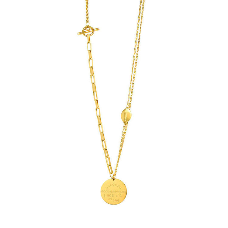 Multi-layered Women's Medal Pendant With Retro Necklace