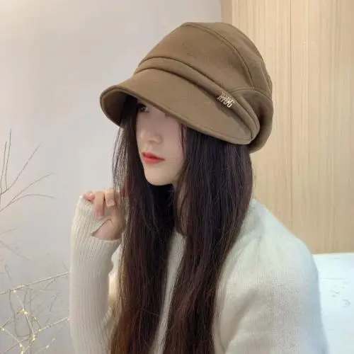 Winter All match Casual Small Brim Fisherman Hat Brown - Shop at LoveMi