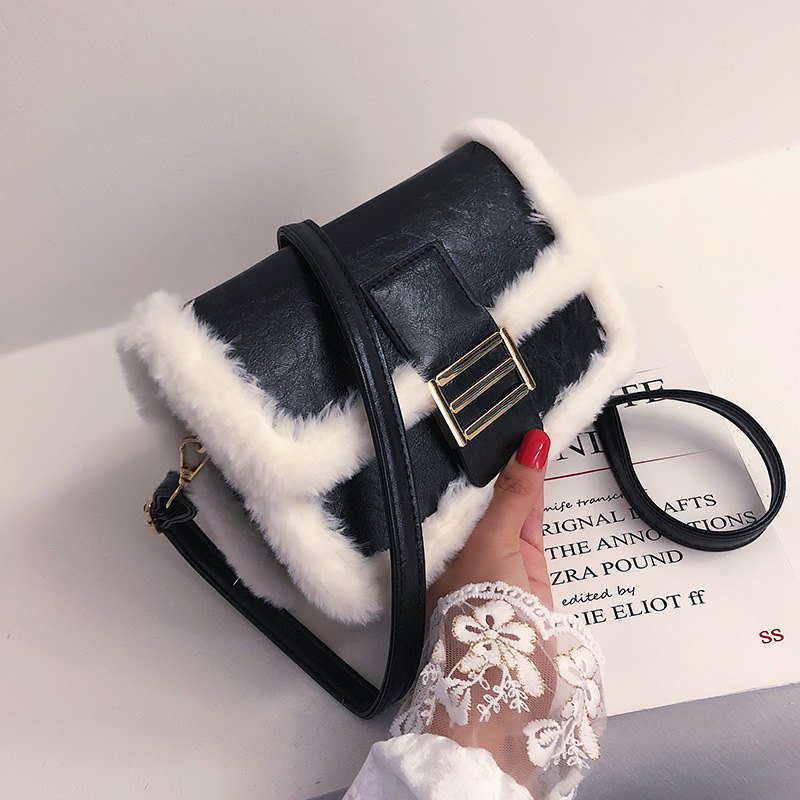 Autumn And Winter Lamb Hair Texture Small Bag Women Korean Version Of The New Fashion