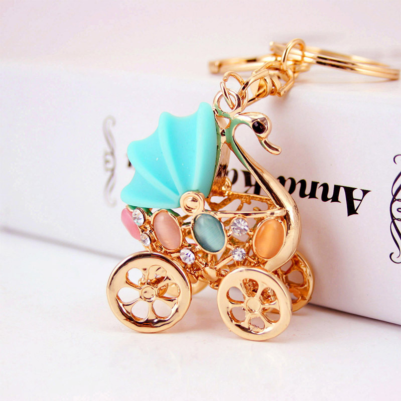 Creative Cute Baby Carriage Shape Keychain Blue - Shop at LoveMi