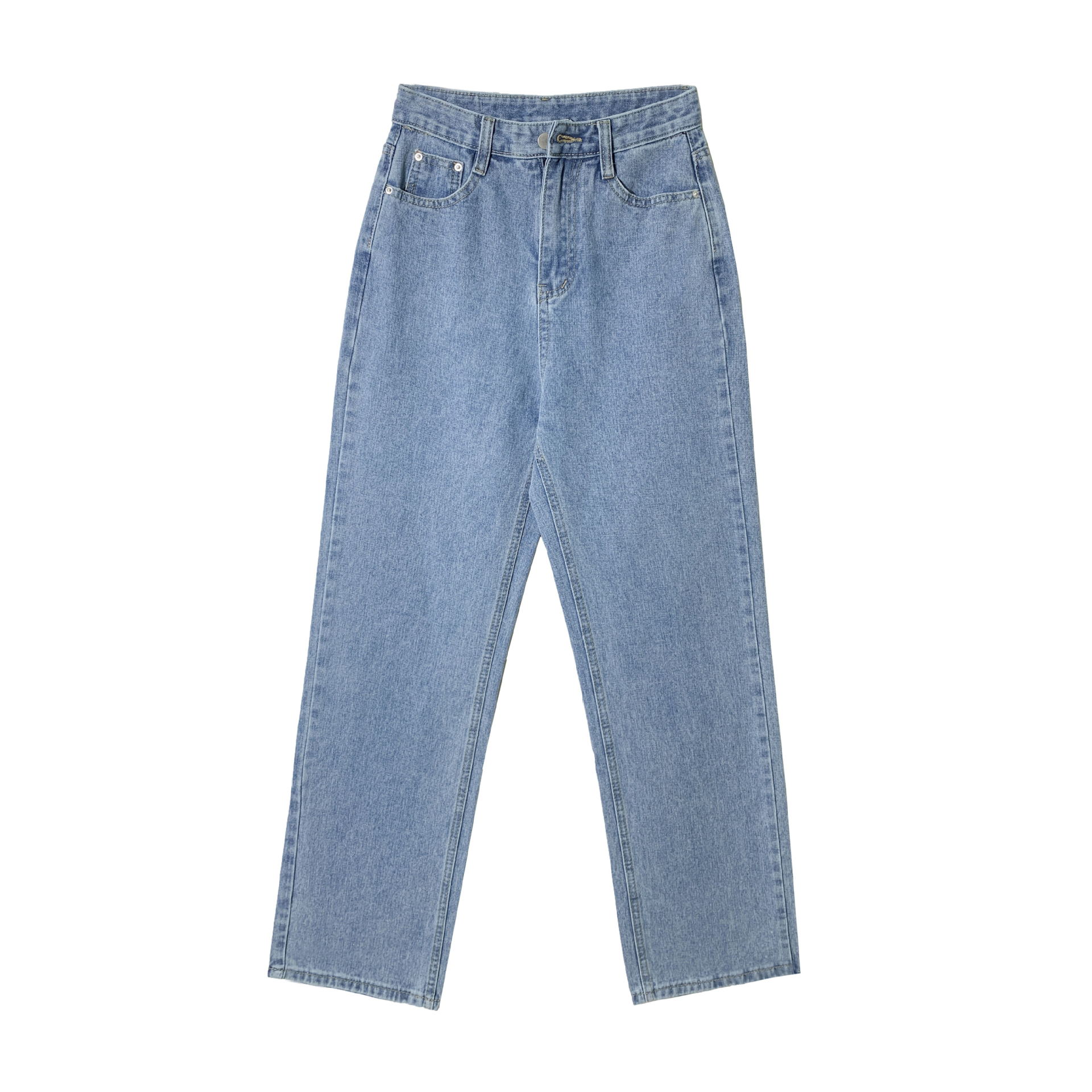 Basic Chic Casual High Waist Straight Loose