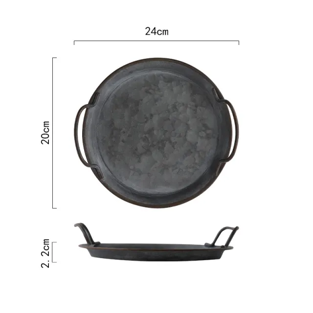 Wrought Iron Tray Creative Household Bread Home Decoration Retro 20Cm - Shop at LoveMi
