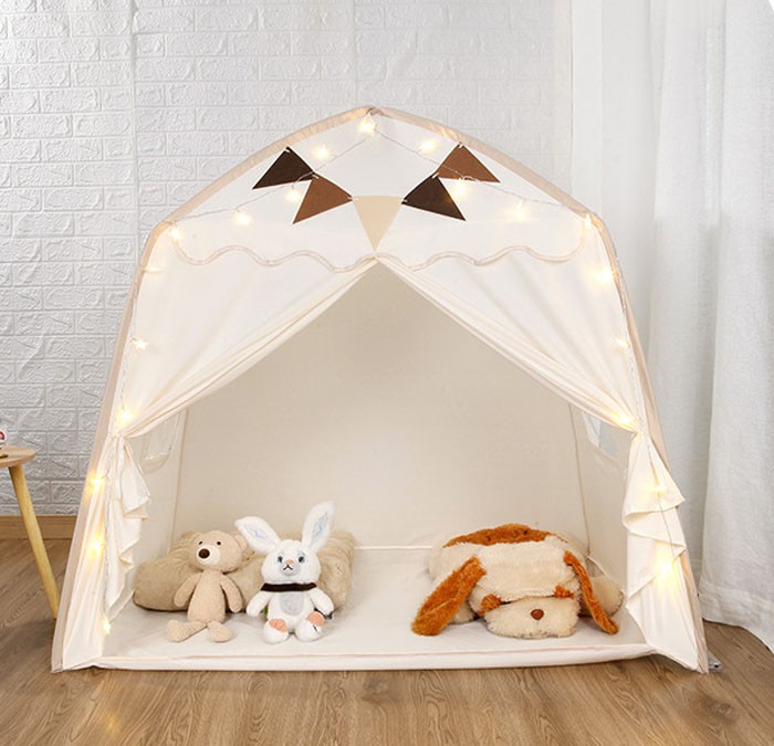 Large Kids Play Tent W Flags Star Lights Portable Teepee In Outdoor Dome — image 6