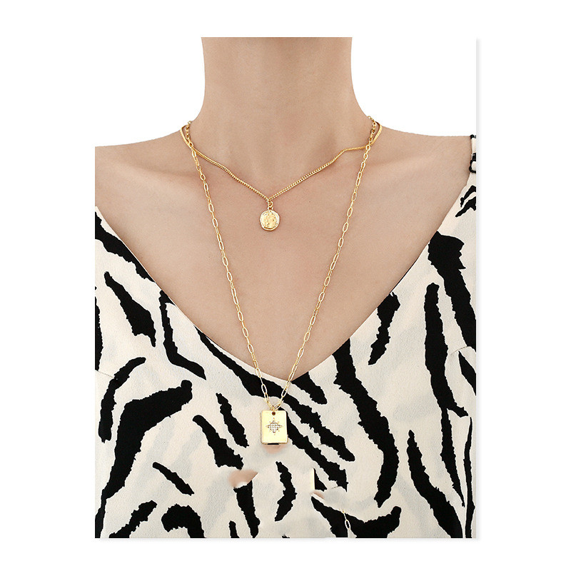 Square Brand Necklace Female Six-pointed Star Pendant High-end Jewelry