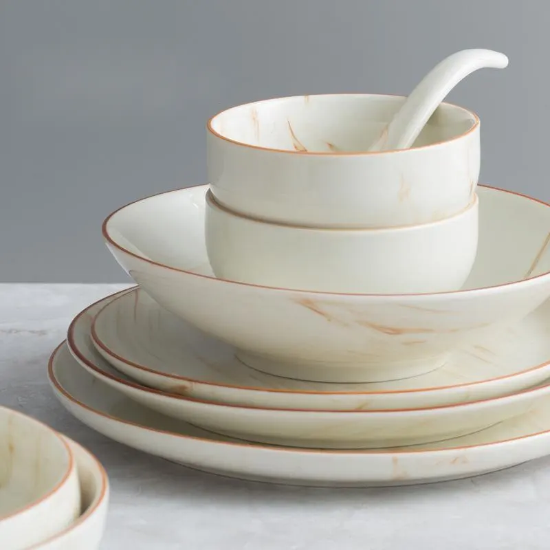 Marbled Ceramic Bowls and Dishes