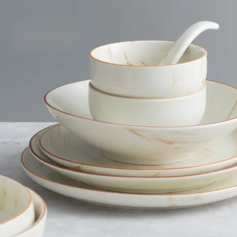 Marbled Ceramic Bowls and Dishes
