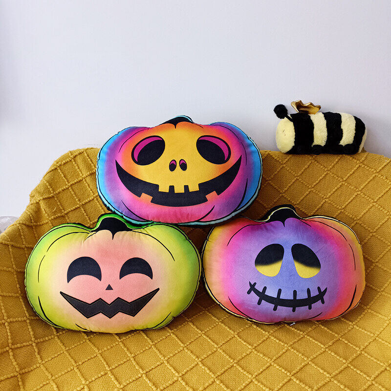 Title 5, Halloween Colorful Funny Pumpkin Pillow Plush T...