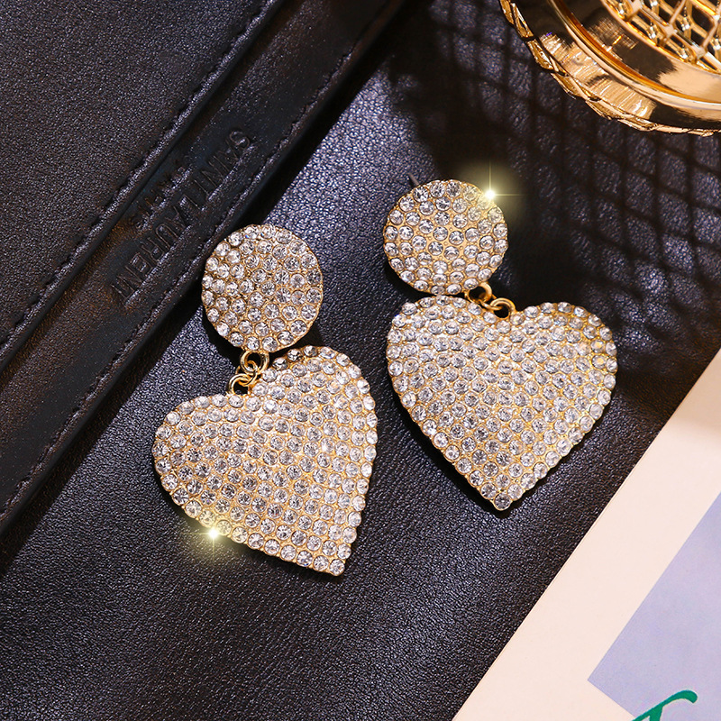Luxury Full Diamond Fashionable Love Earrings