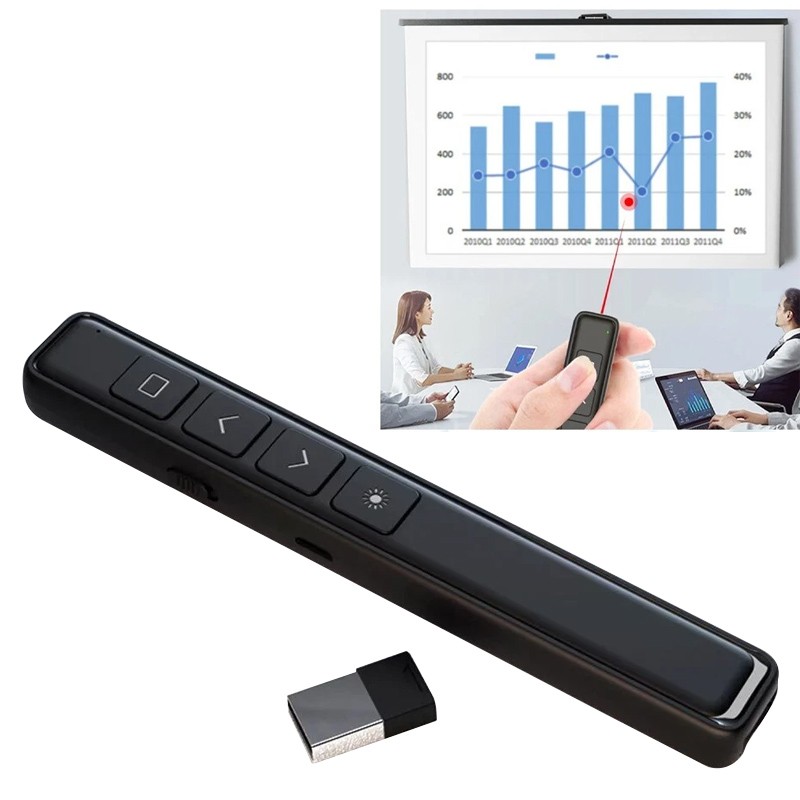 Powerpoint Clicker Presentation Remote Control Wireless USB PPT Presenter Pen W