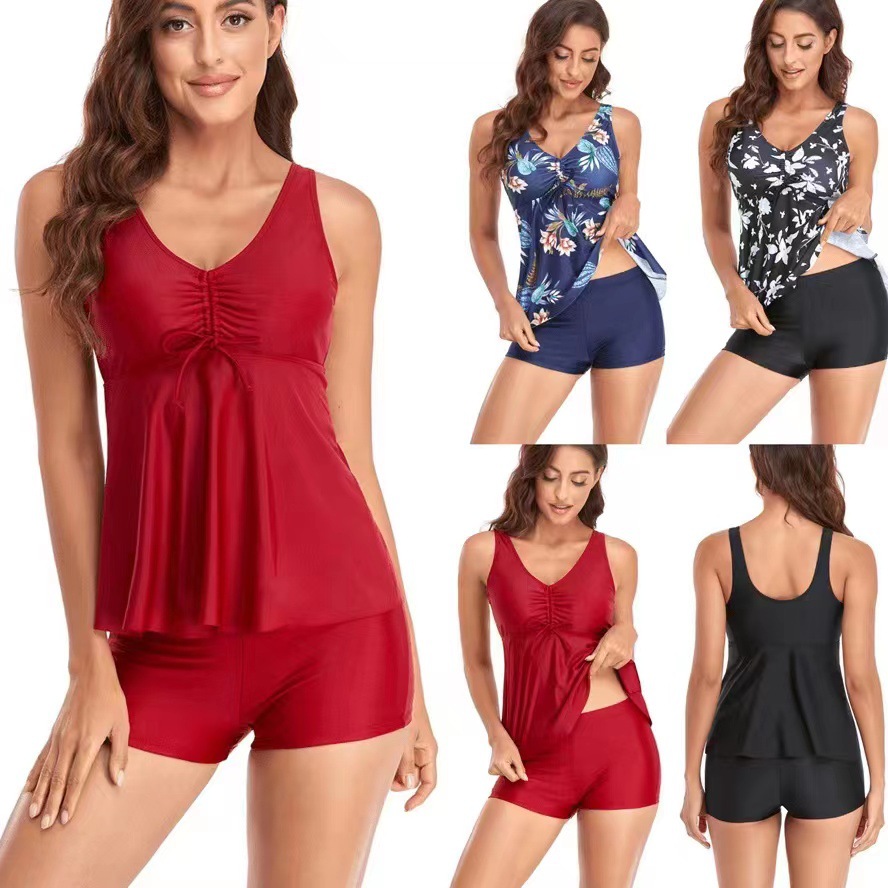 Women's Split Skirt Boxer Swimsuit - Image 4