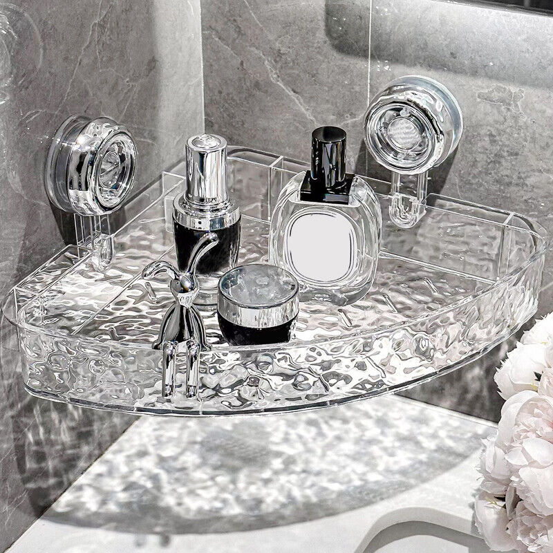 Clear Shower Caddy Suction Cup No Drilling Removable Bathroom Wall Shelf Basket 1 ccc5024b 7b81 4414 ba97 87ef89a3bea2