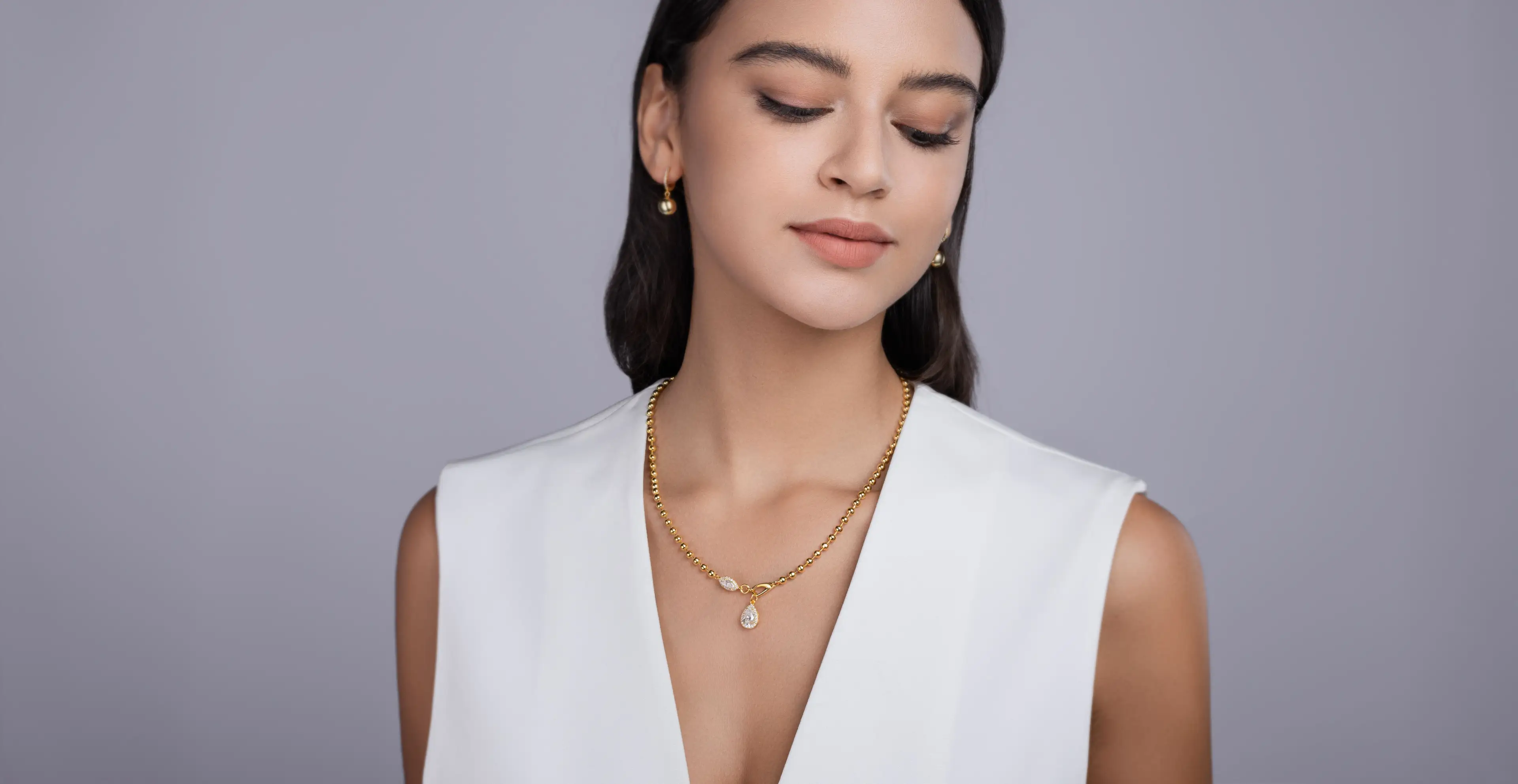 1A Fashionable Jewelry Pendant Set With Moissanite S925 Sterling Silver And Gold-plated Diamond, Moissanite Silver Jewelry Prohibit Tk Sales