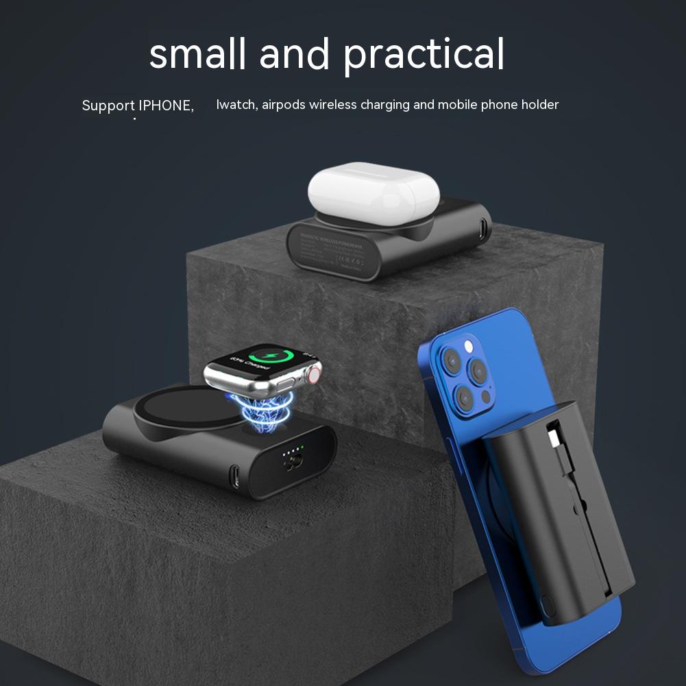 New Three-in-one Base Bracket Magnetic Wireless Power Bank