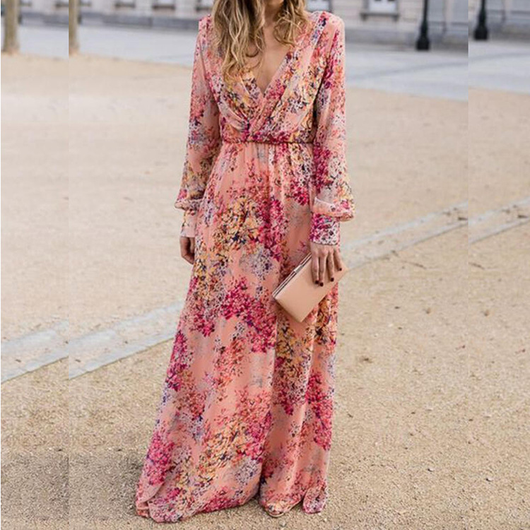 Slim V-Neck Tie Waist Swing Dress
