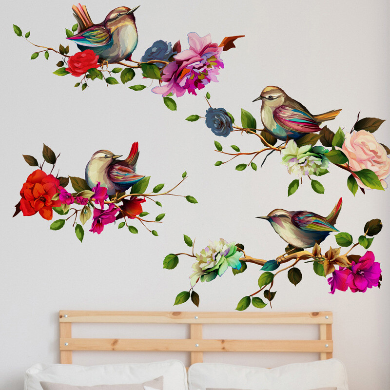 Magpies Branch Flower Wall Sticker Birds Mural Art Decal Wallpaper Decor UK — image 7