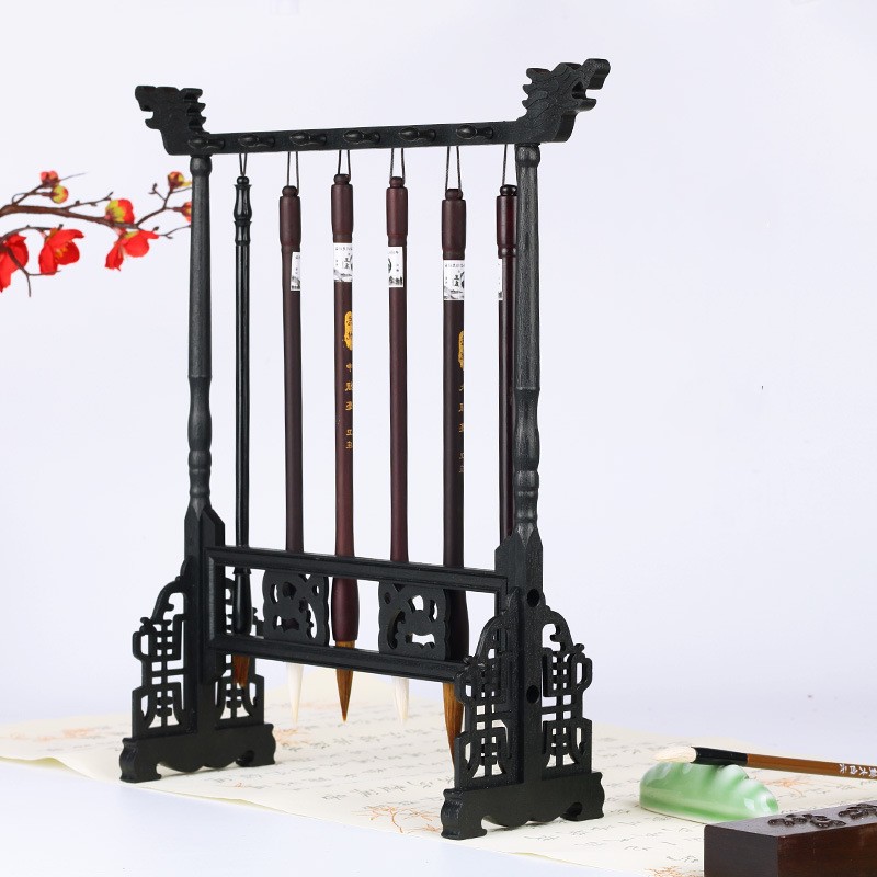 Chicken Wing Wood Pen Holder 6 Needles 12 Hanging Brush Holder