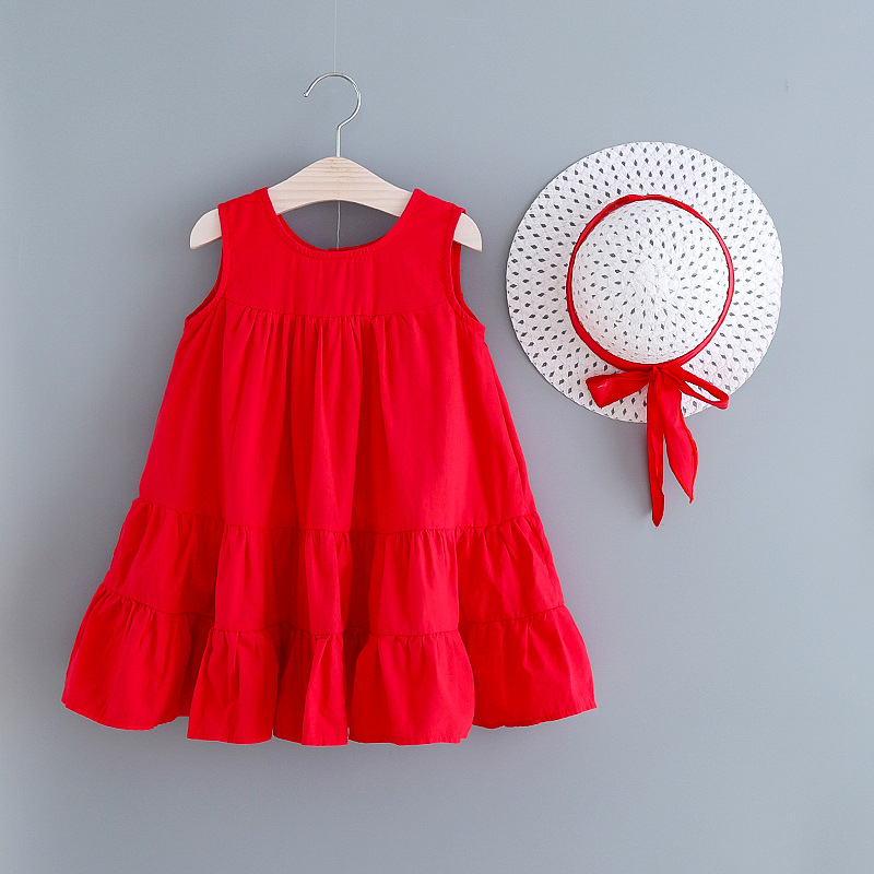 Red skirt and hat