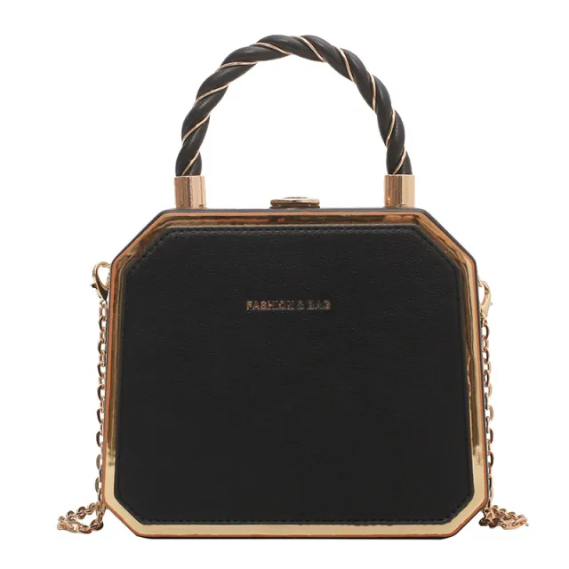 Niche Design Chain Bag Fashion One Shoulder Tote Box Bag Black - Shop at LoveMi