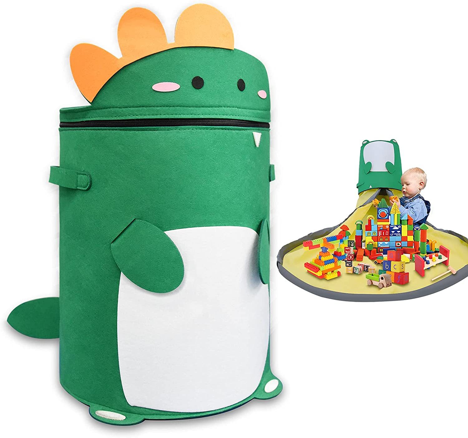 Felt Storage Bag Toy Play Mat 2 In 1 Pull Rope — foto 22