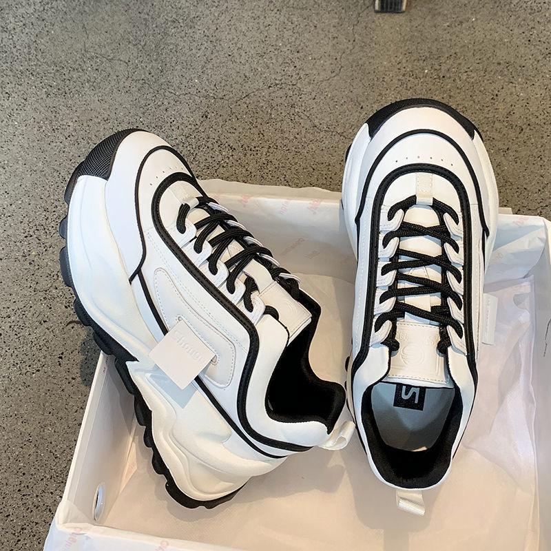 Women's Thick Bottom Net Red Sports Casual White