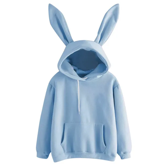 Harajuku Guardian Hooded Rabbit Sweatshirt Blue - Shop at LoveMi